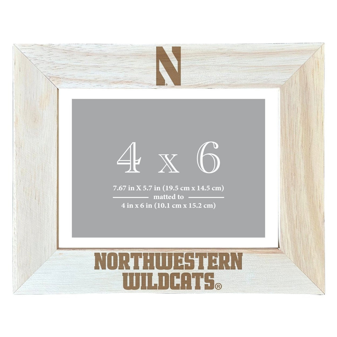 Northwestern University Wildcats Wooden Photo Frame Matted to 4 x 6 Inch Image 1