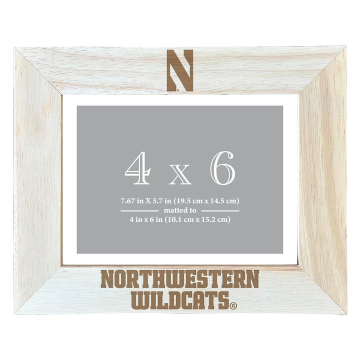 Northwestern University Wildcats Wooden Photo Frame Matted to 4 x 6 Inch Image 1