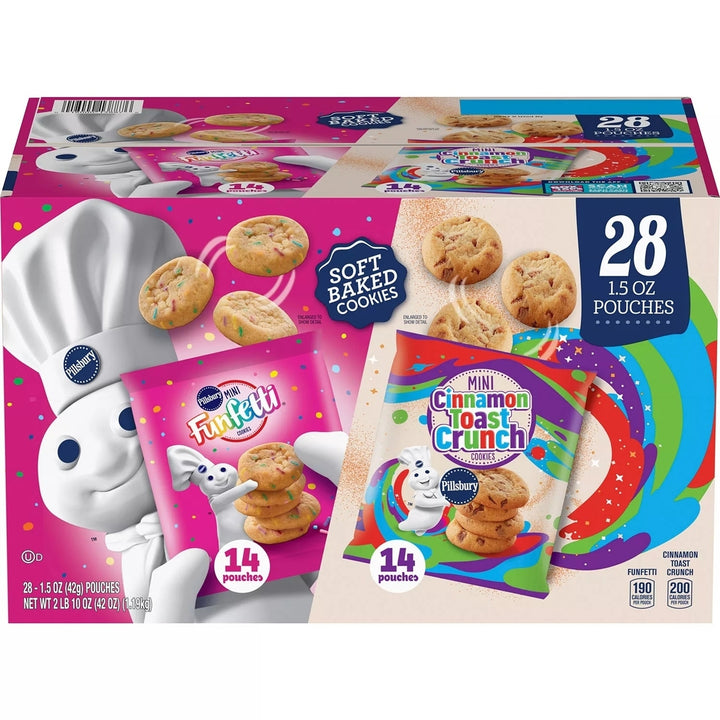 Pillsbury Soft Baked Mini Funfetti and Cinnamon Toast Crunch Cookies (28 Count) Image 1