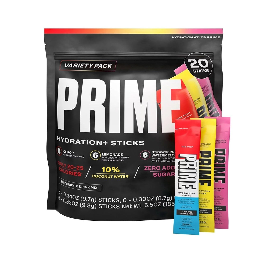 Prime Hydration+ Electrolyte Powder Mix Sticks Variety Pack 2.0 (Pack of 20) Image 1