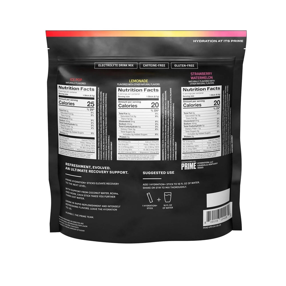 Prime Hydration+ Electrolyte Powder Mix SticksVariety Pack 2.0 (Pack of 20) Image 2