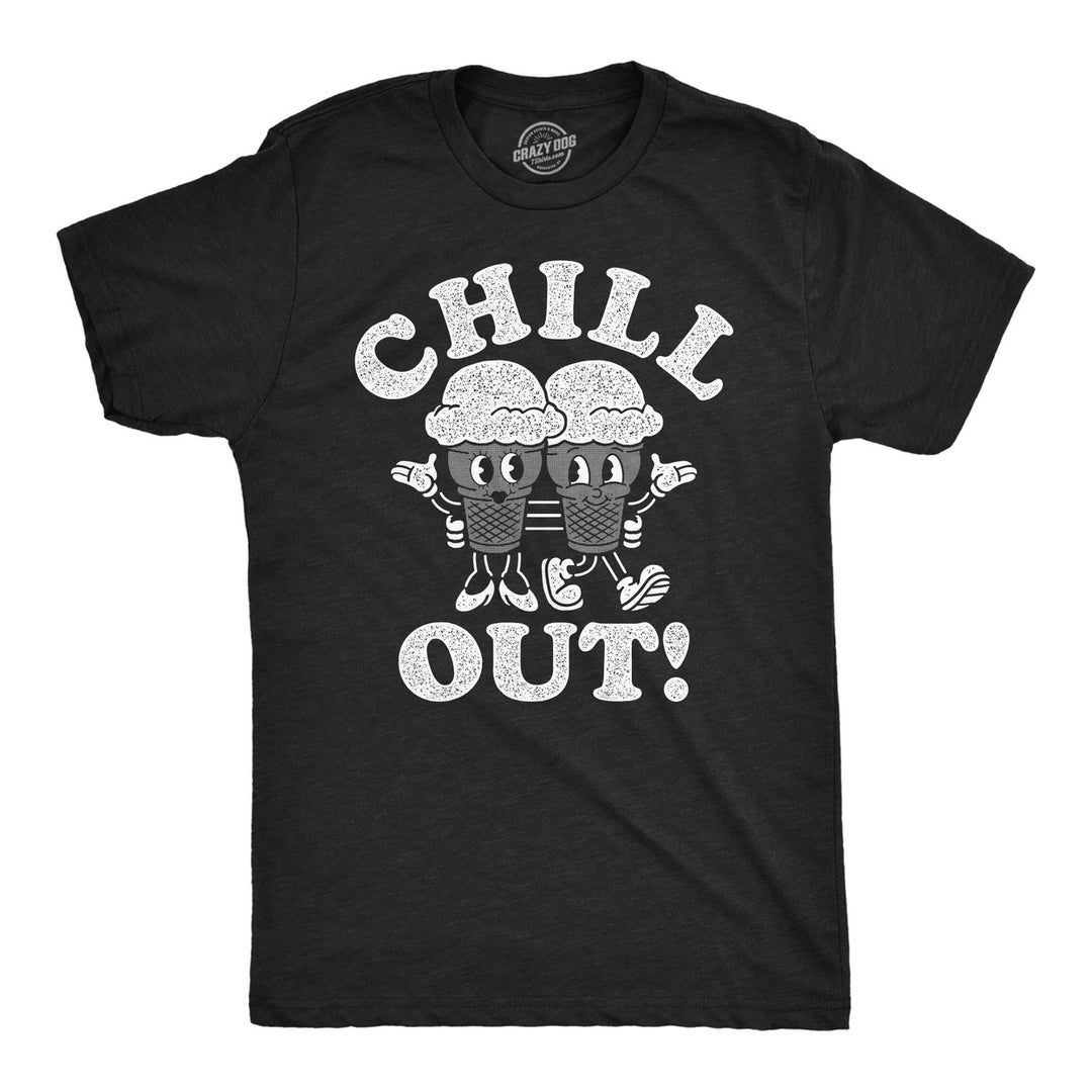 Mens Funny T Shirts Chill Out Sarcastic Ice Cream Cone Graphic Tee For Men Image 1