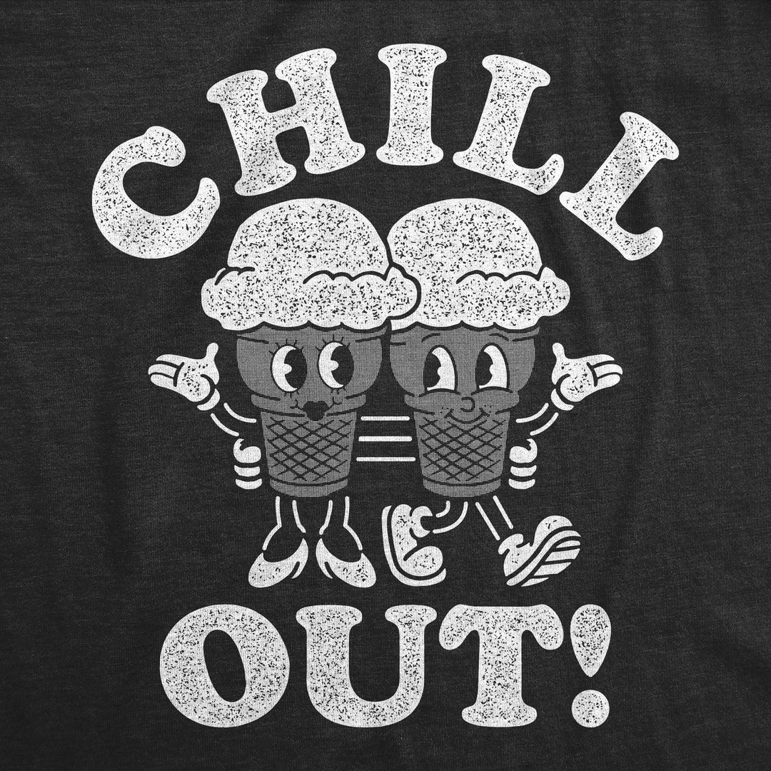 Mens Funny T Shirts Chill Out Sarcastic Ice Cream Cone Graphic Tee For Men Image 2