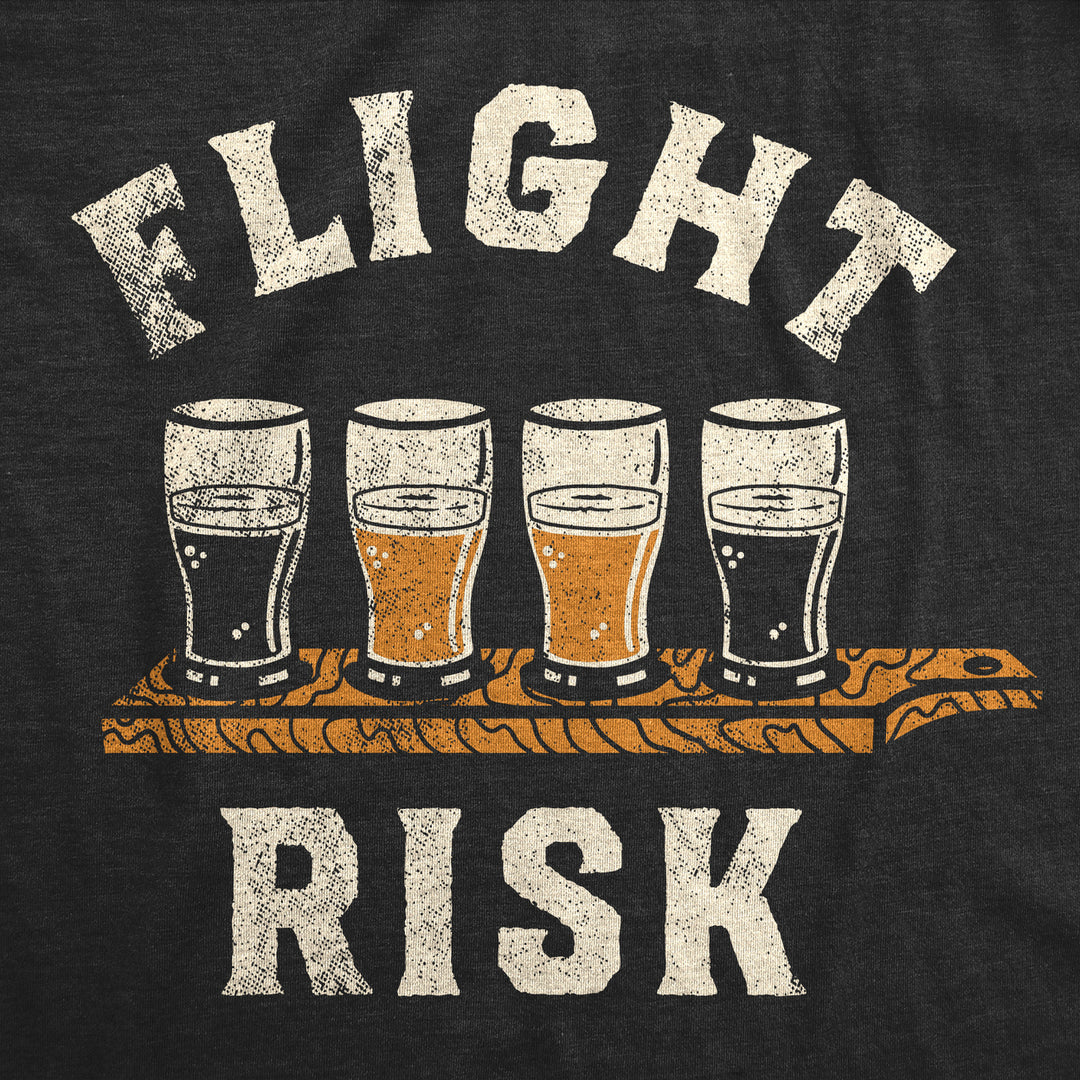 Womens Flight Risk Funny T Shirts Sarcastic Drinking Graphic Tee For Ladies Image 2