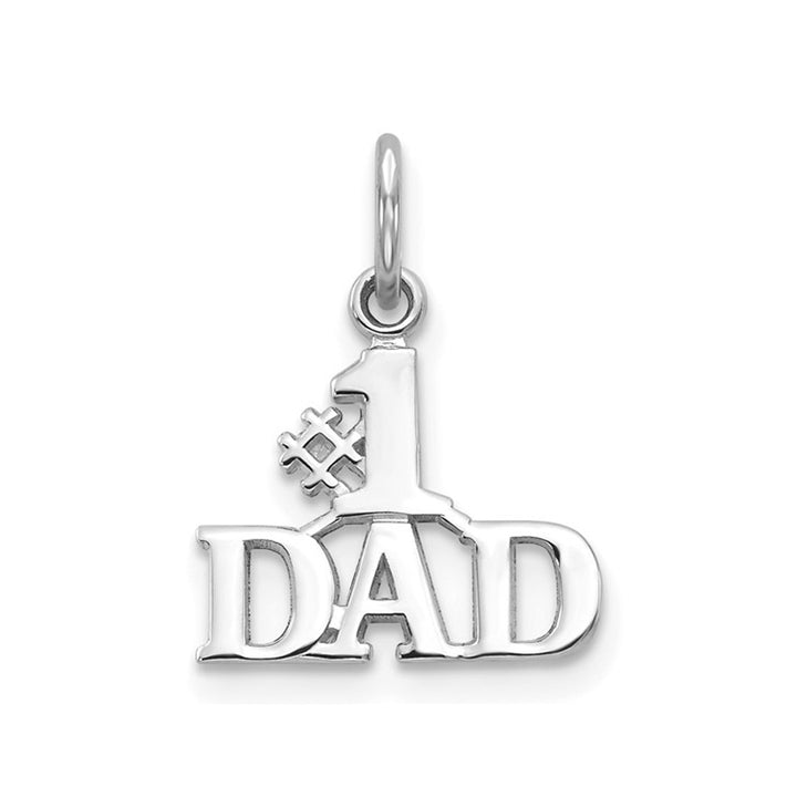 10K White Gold 1 DAD Charm Pendant (NO CHAIN) Image 1