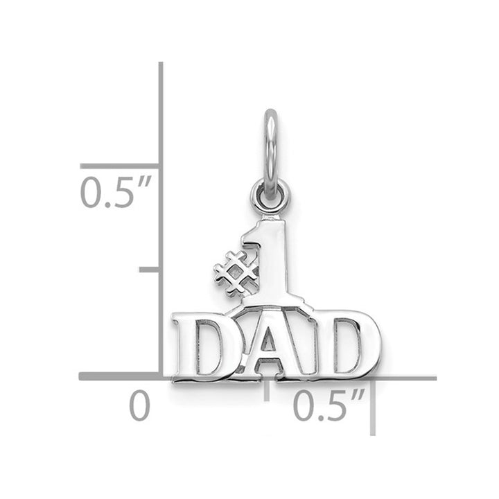 10K White Gold 1 DAD Charm Pendant (NO CHAIN) Image 3