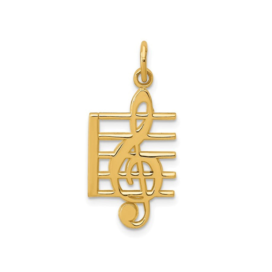 10K Yellow Gold Musical Note Charm Pendant (NO CHAIN) Image 1