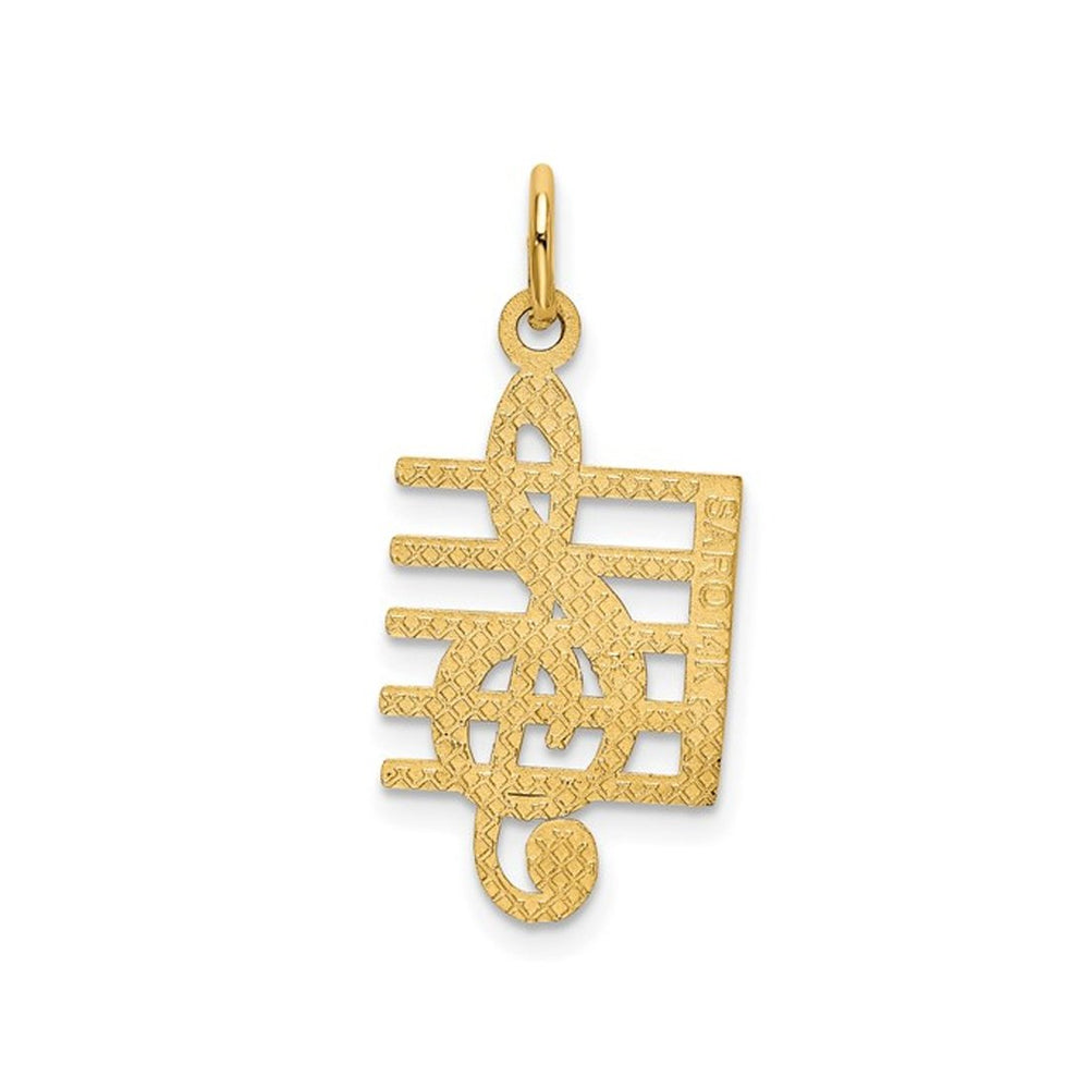 10K Yellow Gold Musical Note Charm Pendant (NO CHAIN) Image 2