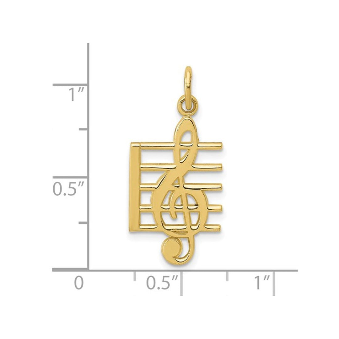 10K Yellow Gold Musical Note Charm Pendant (NO CHAIN) Image 3