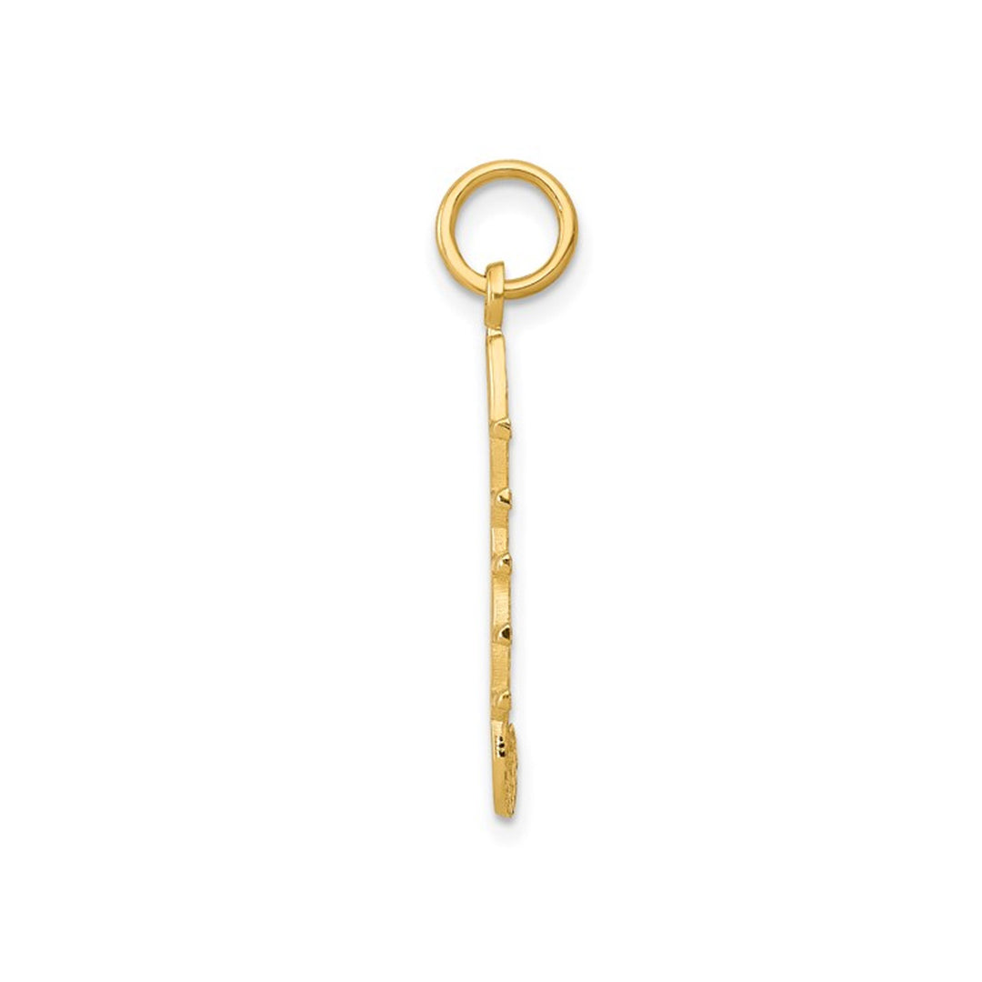 10K Yellow Gold Musical Note Charm Pendant (NO CHAIN) Image 4