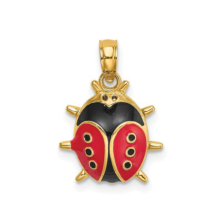 14K Yellow Gold Ladybug Charm with Enamel ( NO CHAIN) Image 1