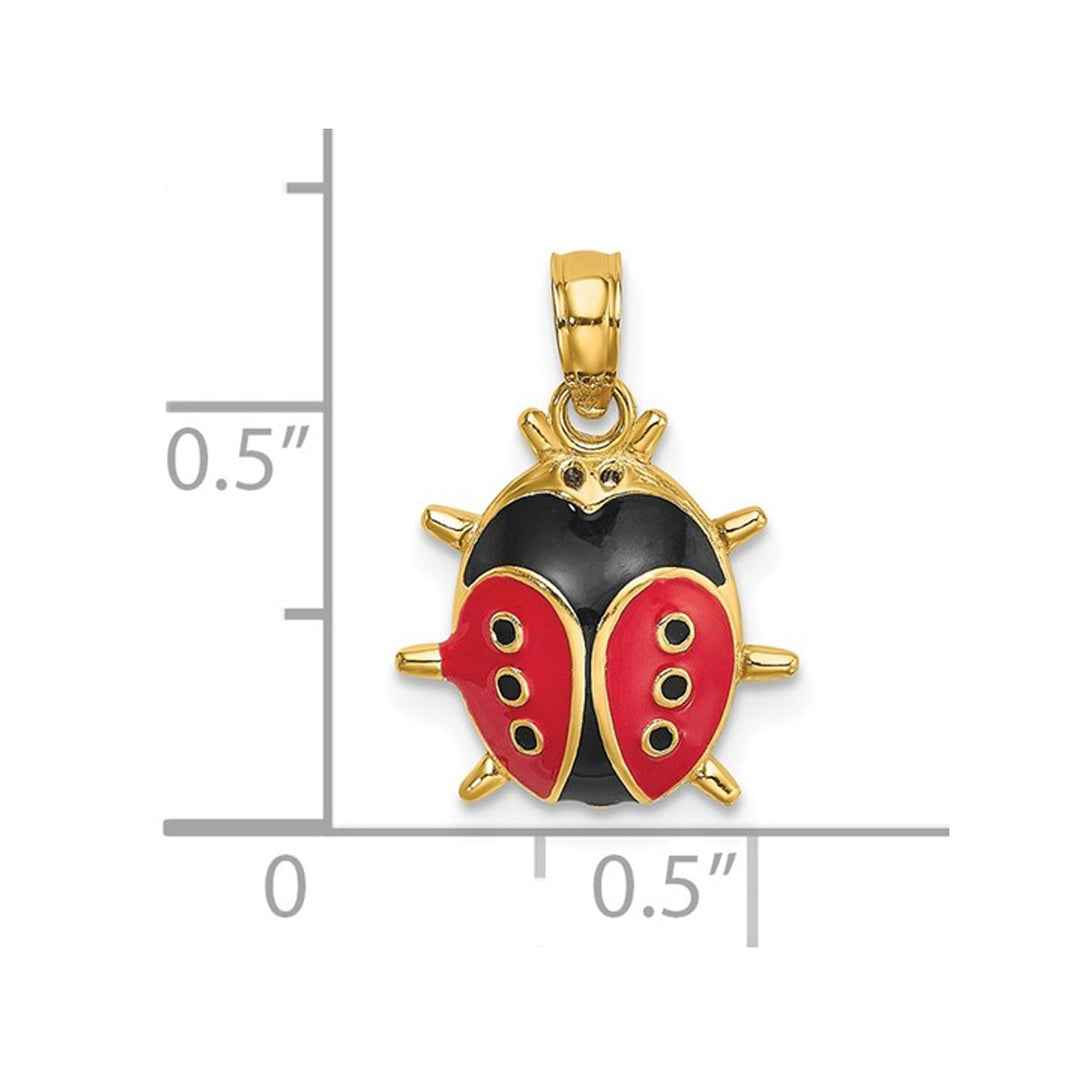 14K Yellow Gold Ladybug Charm with Enamel ( NO CHAIN) Image 3