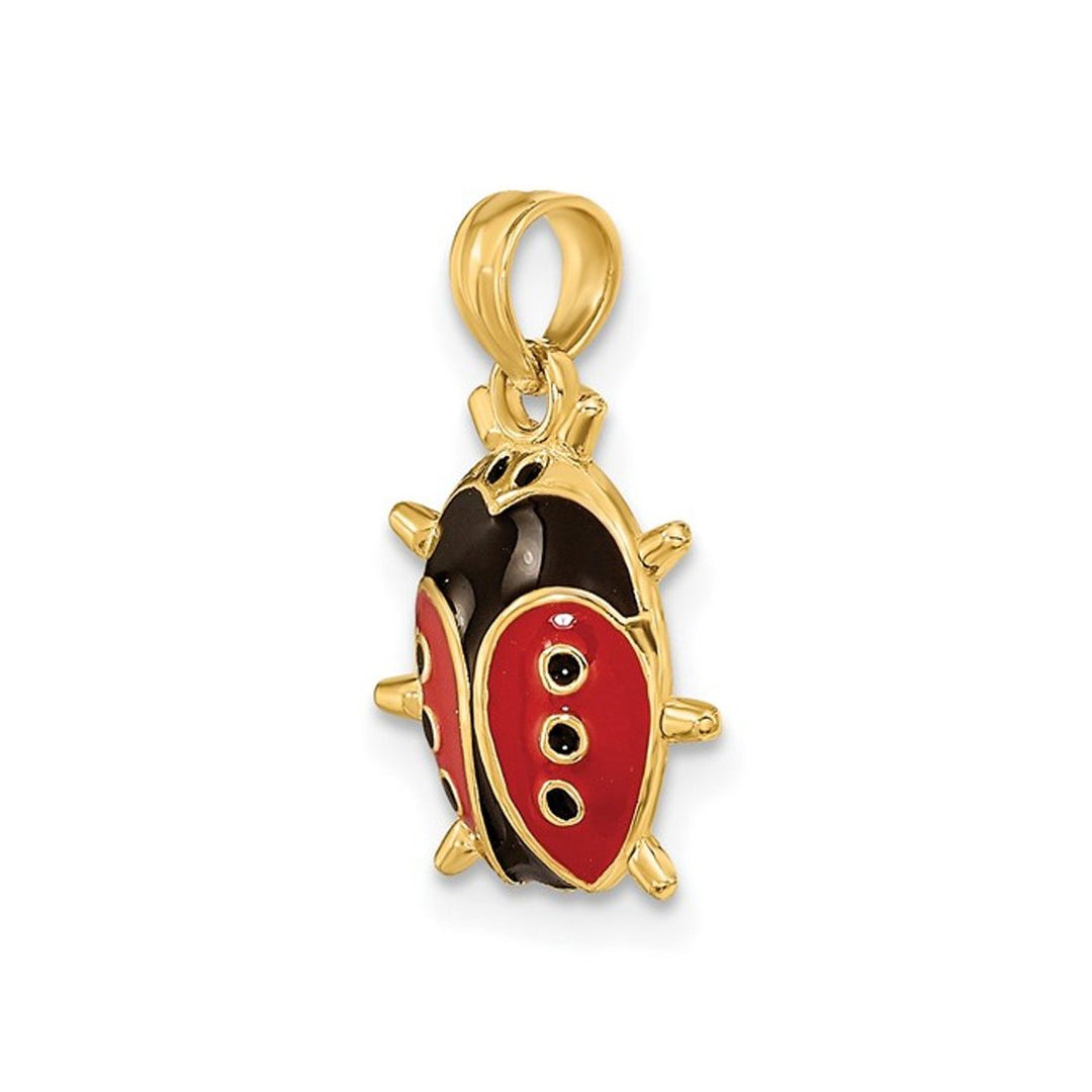 14K Yellow Gold Ladybug Charm with Enamel ( NO CHAIN) Image 4