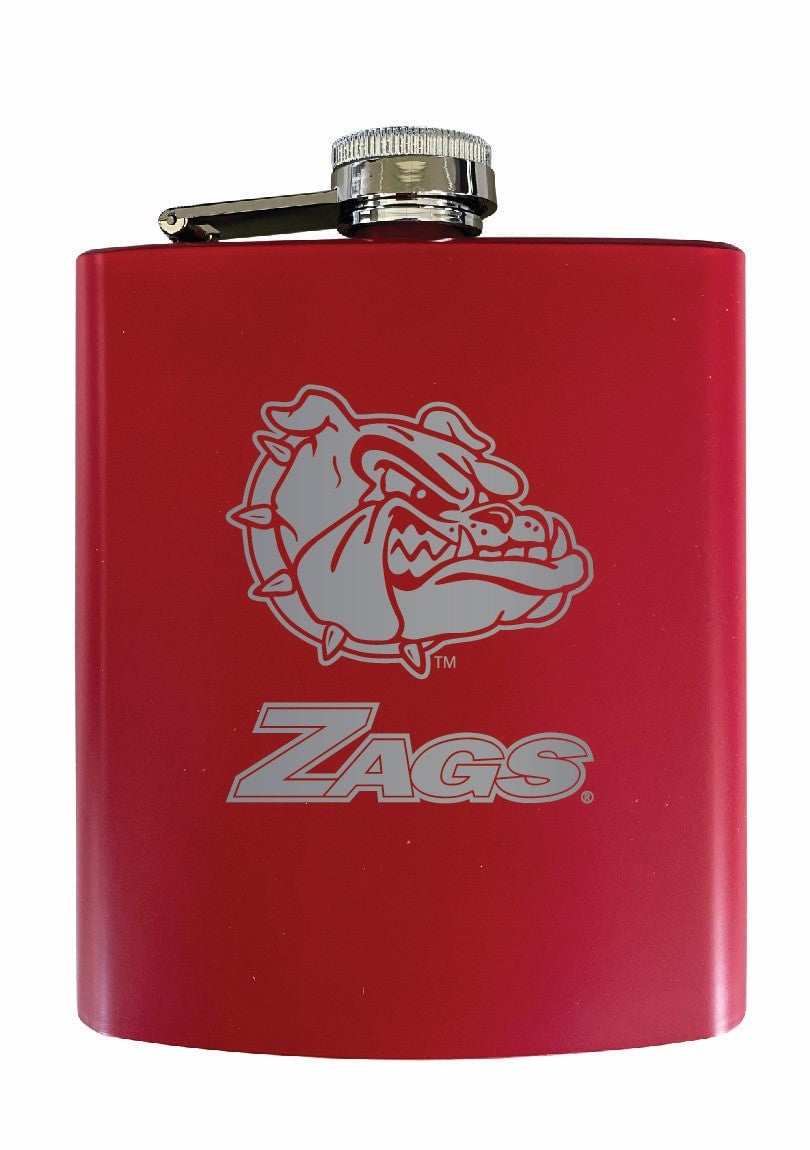 Gonzaga Bulldogs Stainless Steel Etched Flask - Choose Your Color Image 2