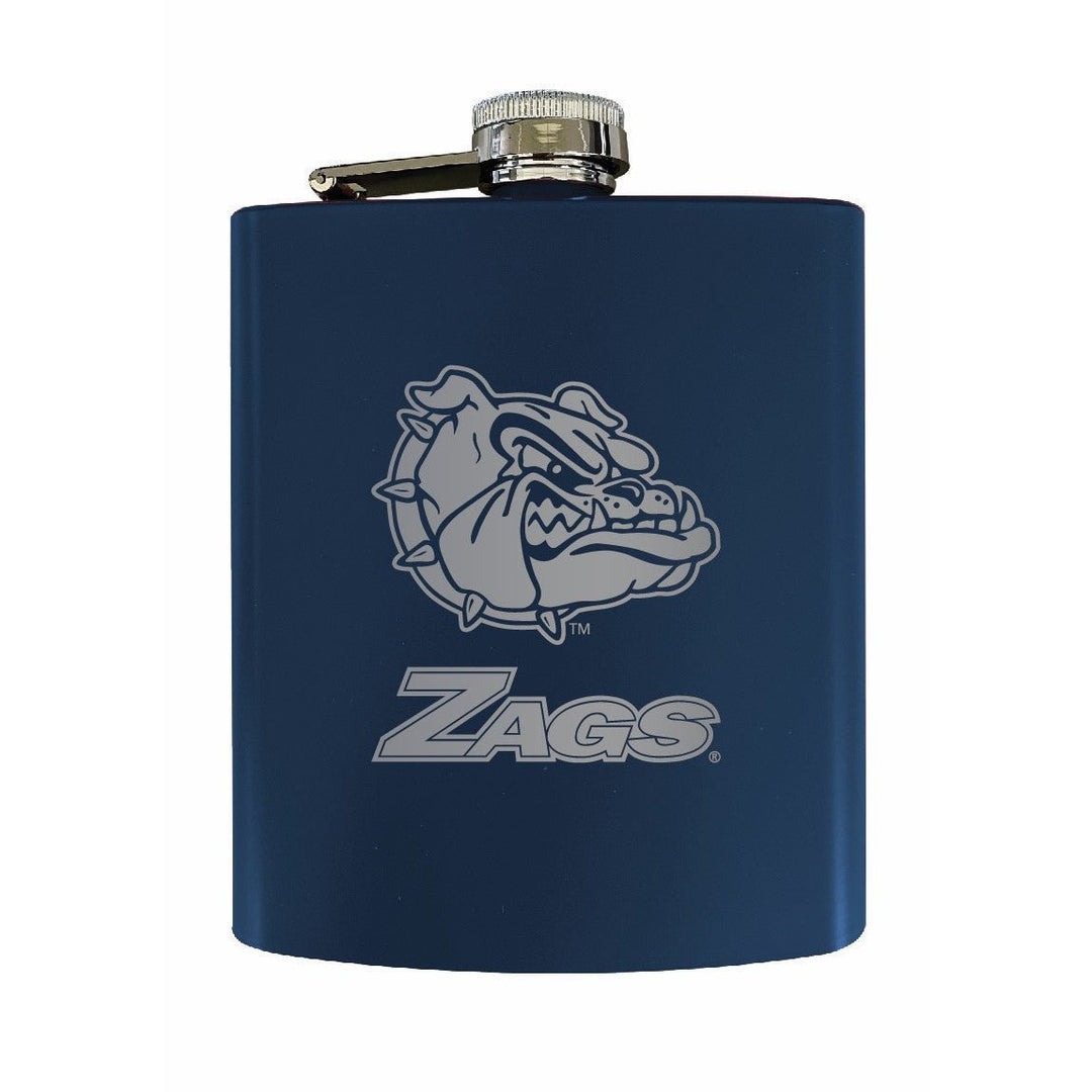 Gonzaga Bulldogs Stainless Steel Etched Flask - Choose Your Color Image 1