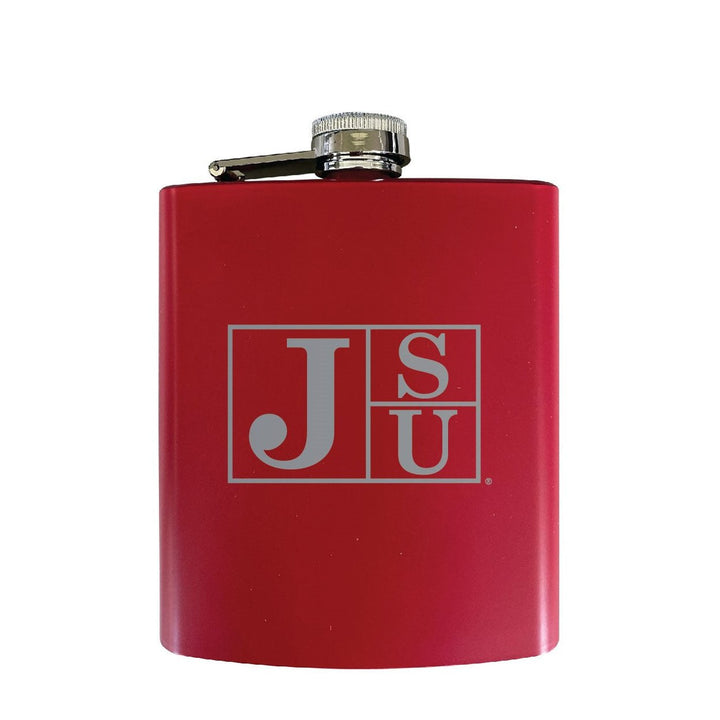 Jackson State University Stainless Steel Etched Flask - Choose Your Color Image 1