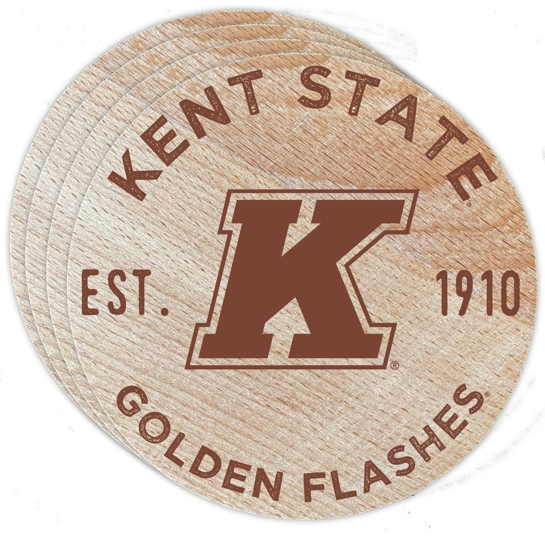 Kent State University Wood Coaster Engraved 4-Pack Officially Licensed Image 1