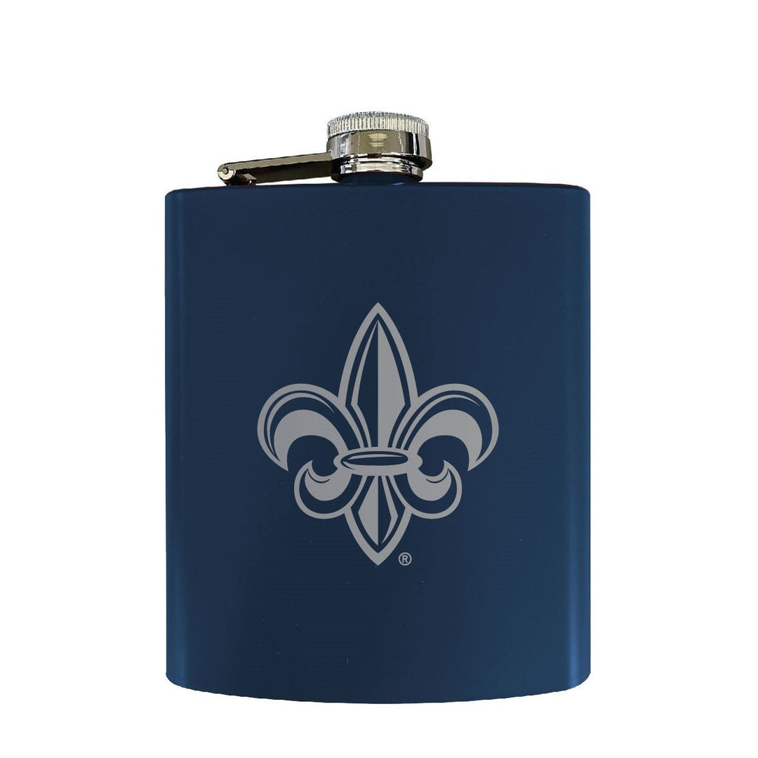 Louisiana at Lafayette Stainless Steel Etched Flask - Choose Your Color Image 4