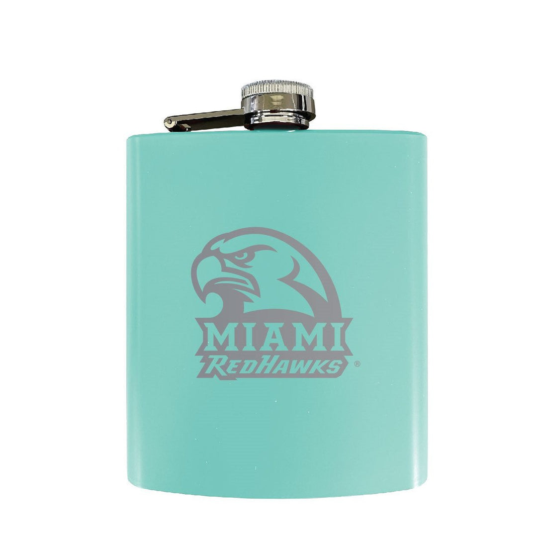 Miami of Ohio Stainless Steel Etched Flask - Choose Your Color Image 1