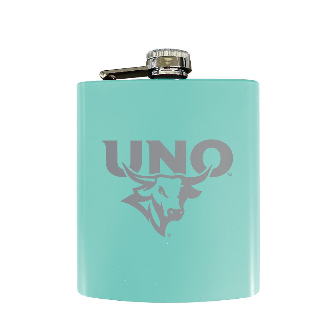 Nebraska at Omaha Stainless Steel Etched Flask - Choose Your Color Image 4