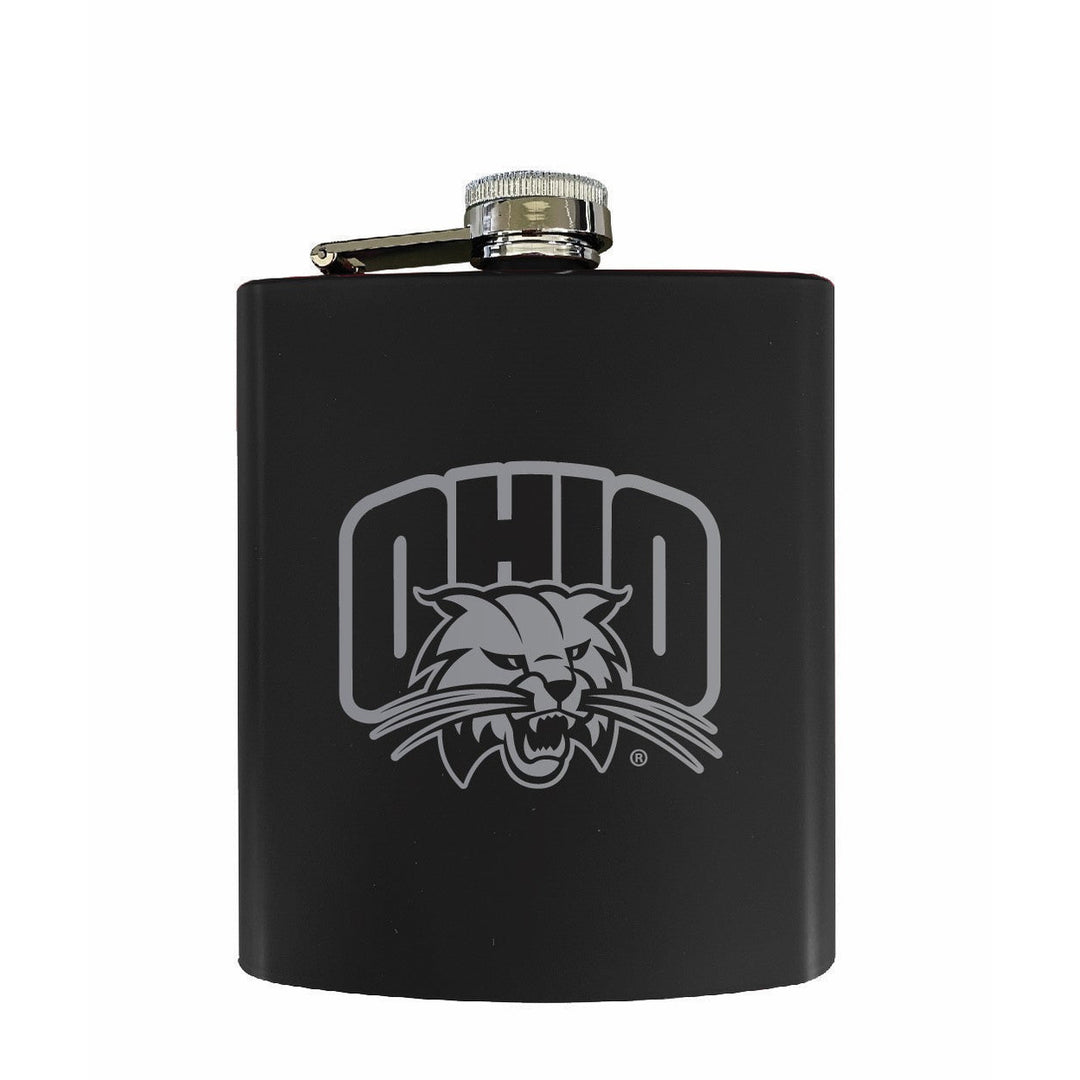 Ohio University Stainless Steel Etched Flask - Choose Your Color Image 1