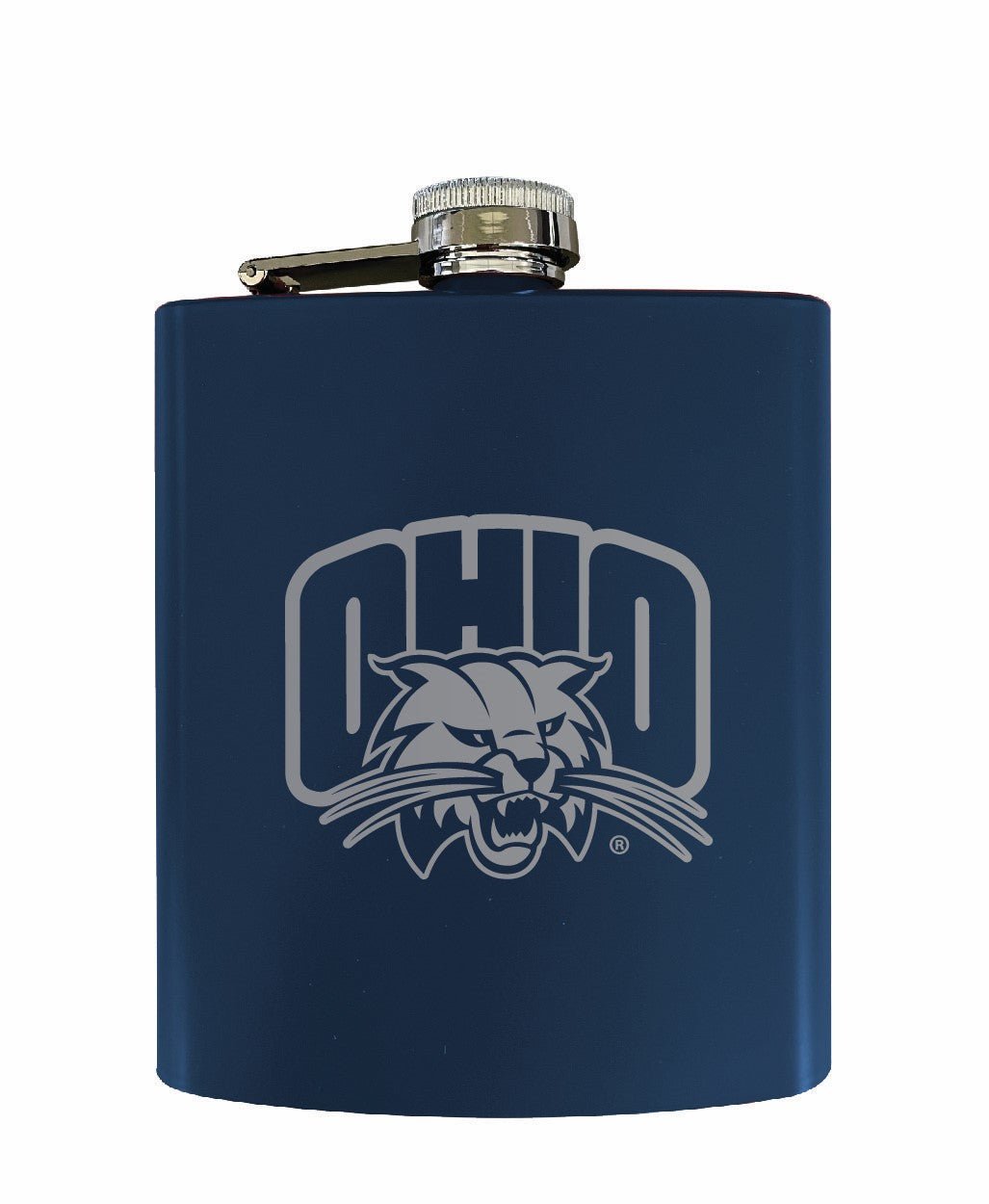 Ohio University Stainless Steel Etched Flask - Choose Your Color Image 2