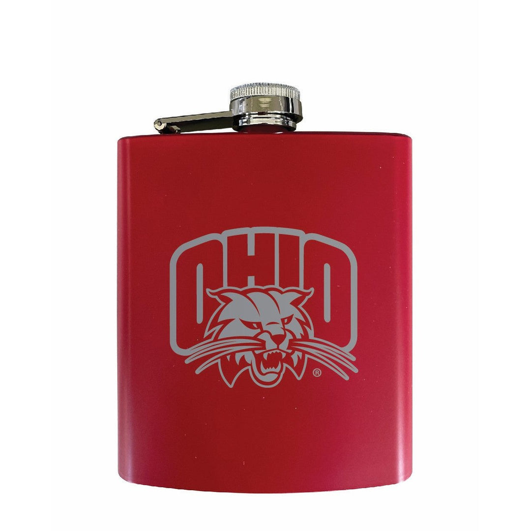 Ohio University Stainless Steel Etched Flask - Choose Your Color Image 3