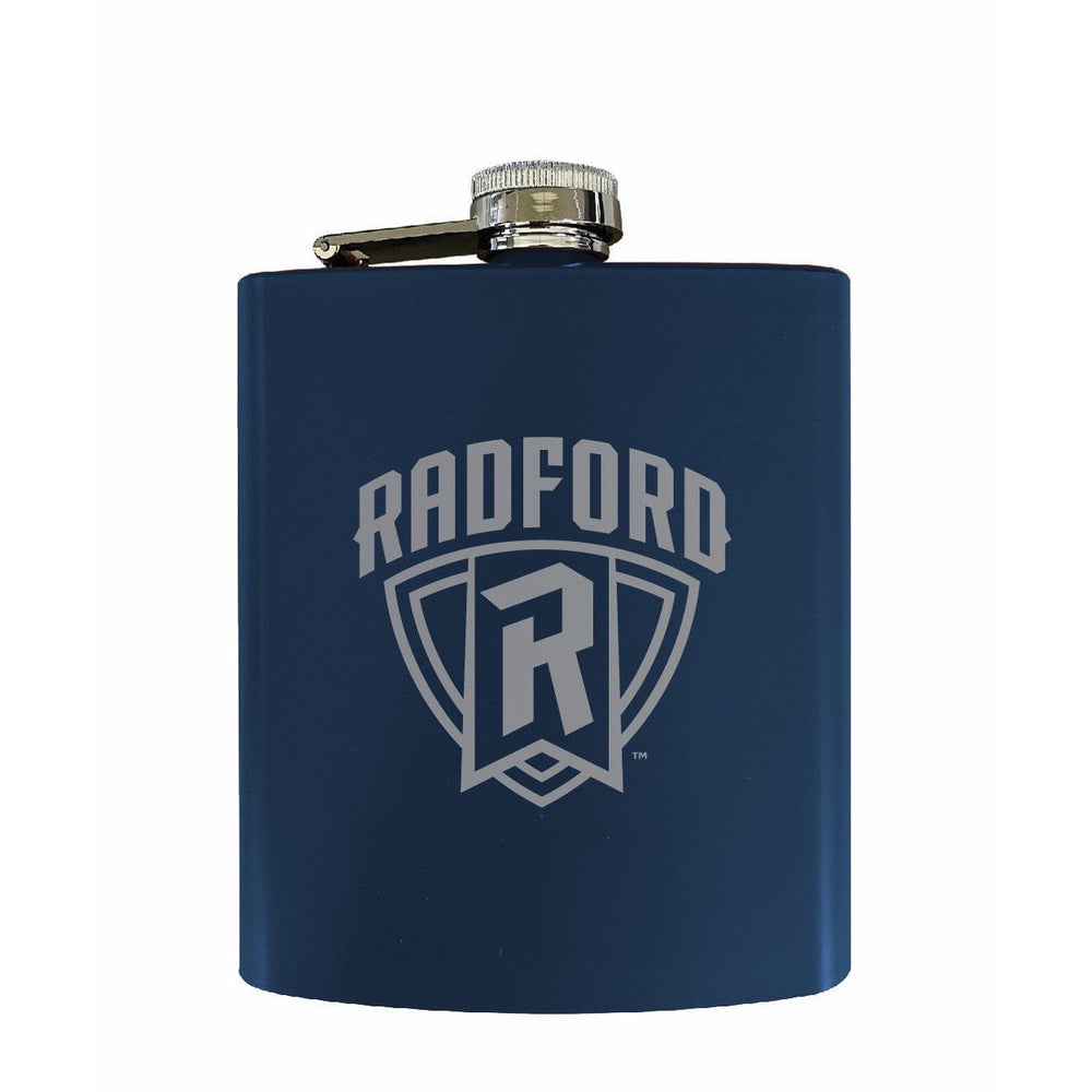 Radford University Highlanders Stainless Steel Etched Flask - Choose Your Color Image 2