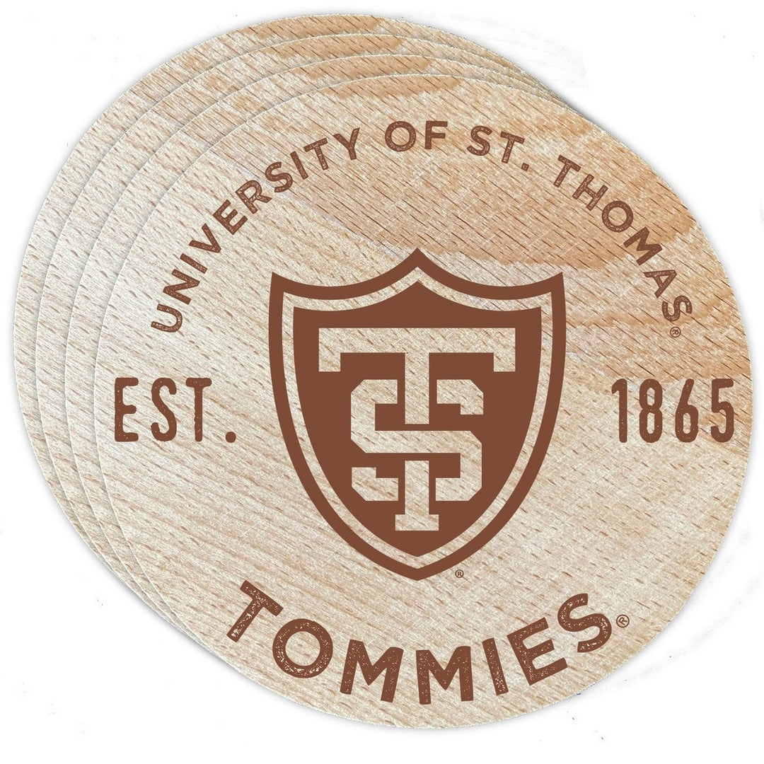 University of St. Thomas Wood Coaster Engraved 4-Pack Officially Licensed Image 1