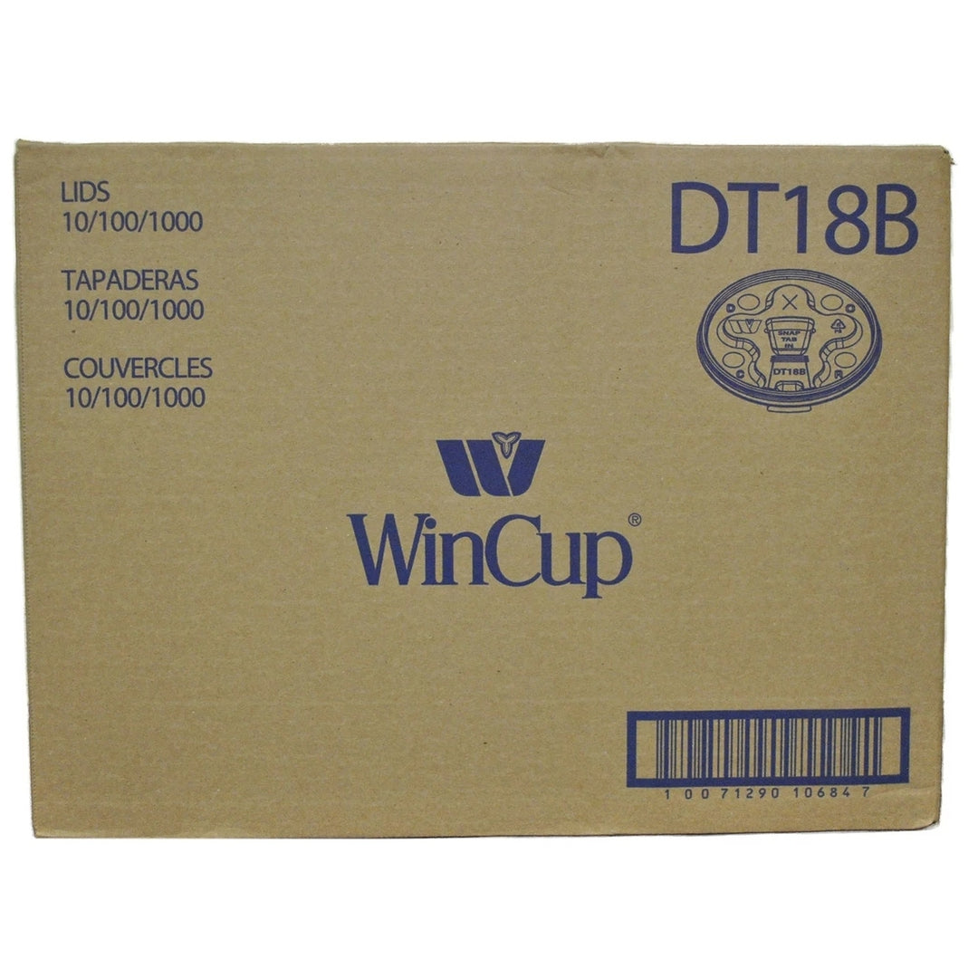 WinCup Plastic Lids for 12-24 oz. Foam Cups Tear Tab + Straw Slot (1000 Count) Image 1