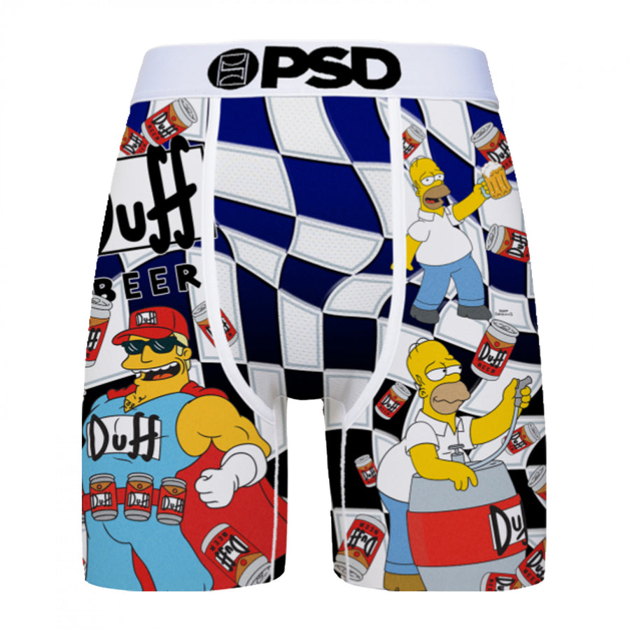 The Simpsons Duff Beer Checkered PSD Boxer Briefs Image 1