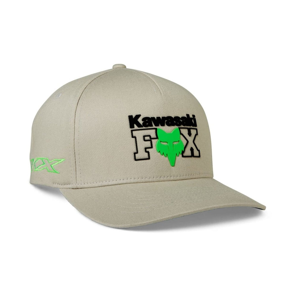 Fox Racing Mens Flexfit Hat Black Fox X Kawi Adjustable Size Comfortable Fit Image 2