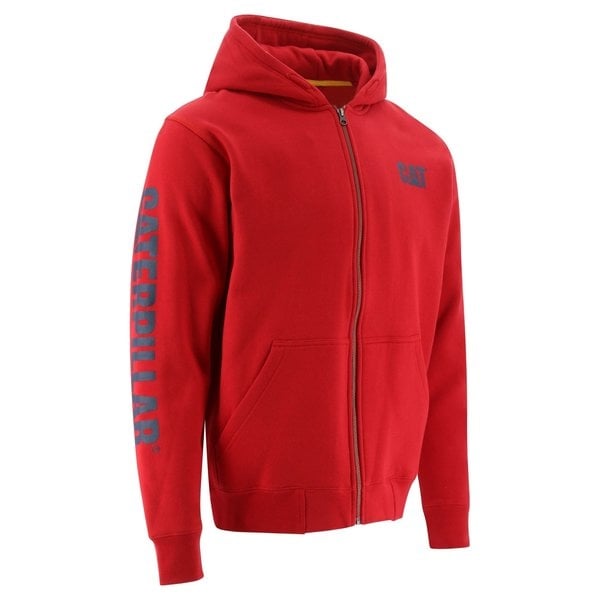 Caterpillar Workwear Mens Full Zip Hoodie Hot Red/Eclipse - W10840-12967 HOT RED-ECLIPSE Image 1