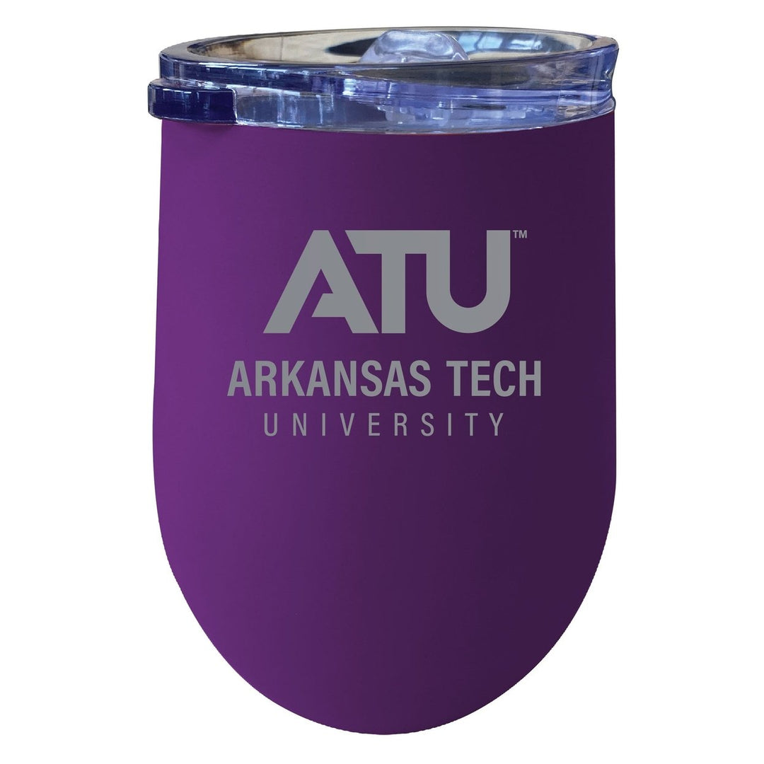 Arkansas Tech University 12oz Laser Etched Insulated Wine Stainless Steel Tumbler Image 1