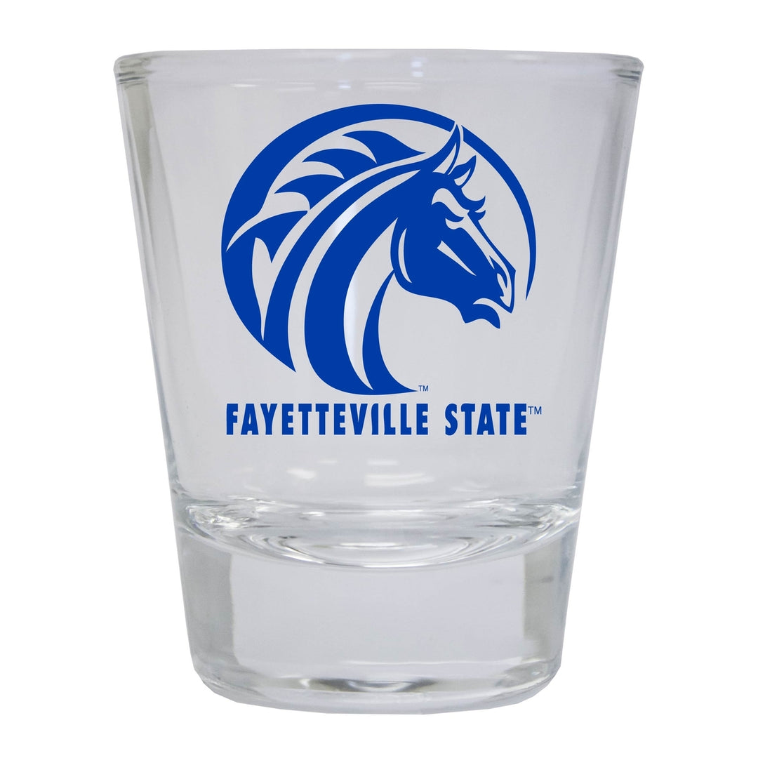 Fayetteville State University NCAA Legacy Edition 2oz Round Base Shot Glass Clear 4-Pack Image 1