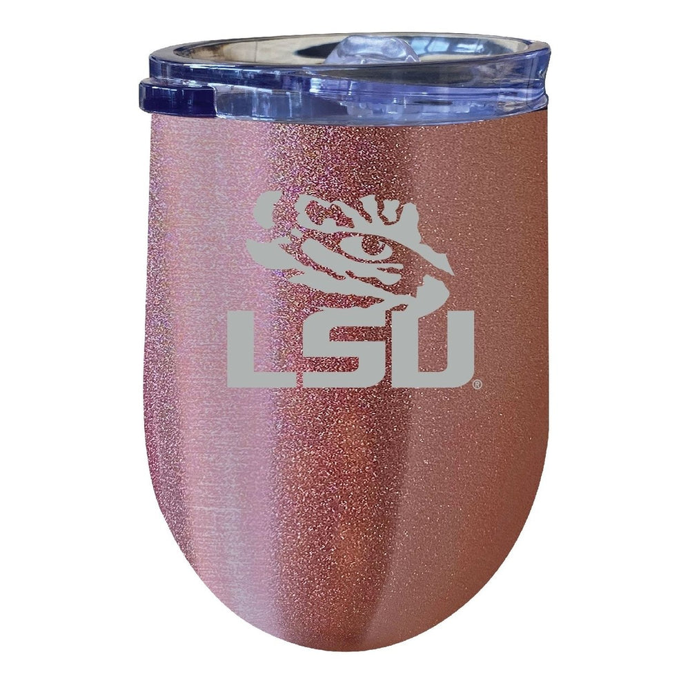 LSU Tigers University 12oz Laser Etched Insulated Wine Stainless Steel Tumbler Image 2