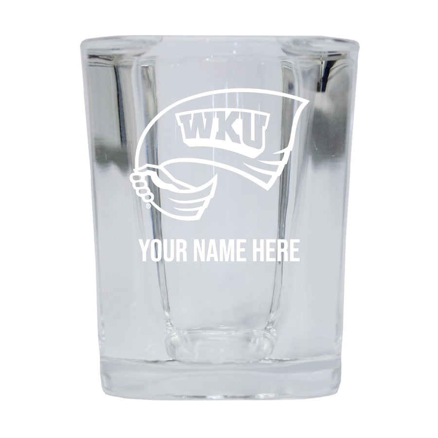 NCAA Western Kentucky Hilltoppers Personalized 2oz Stemless Shot Glass - Custom Laser Etched Image 1