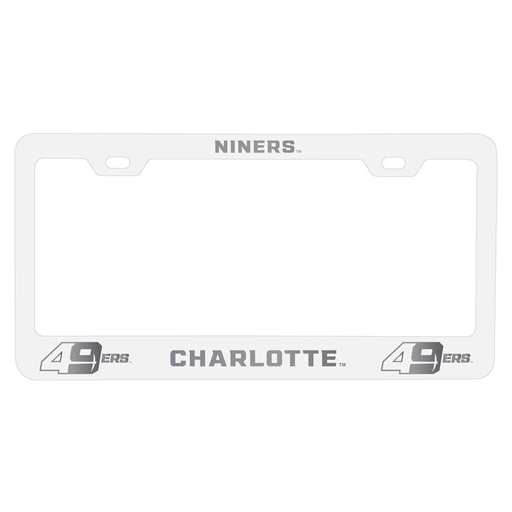 North Carolina Charlotte Forty-Niners NCAA Laser-Engraved Metal License Plate Frame - Choose Black or White Color Image 3