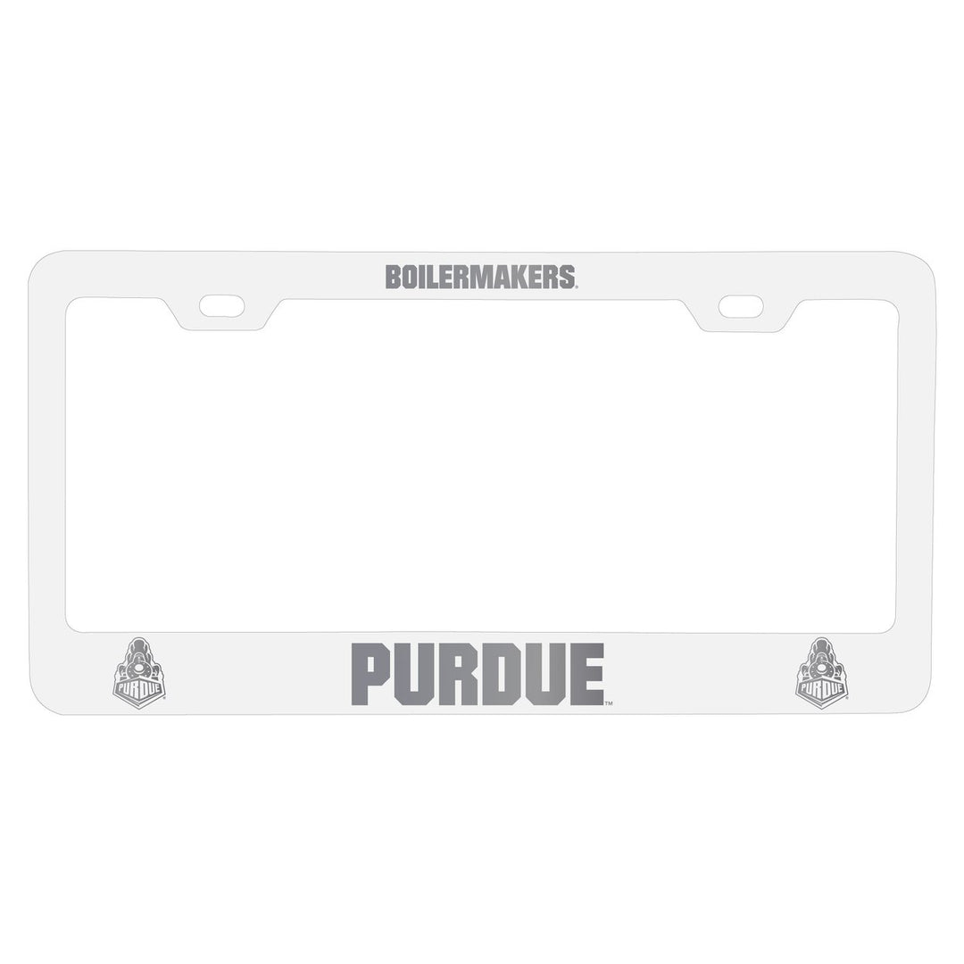 Purdue Boilermakers NCAA Laser-Engraved Metal License Plate Frame - Choose Black or White Color Image 1