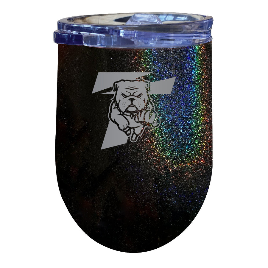 Truman State University NCAA Laser-Etched Wine Tumbler - 12oz Rainbow Glitter Black Stainless Steel Insulated Cup Image 1