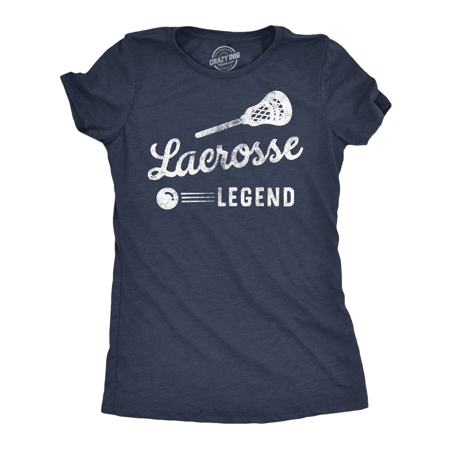 Womens Funny T Shirts Lacrosse Legend Sarcastic Sports Graphic Tee For Ladies Image 1