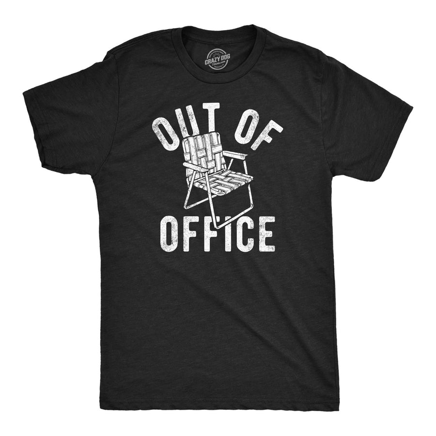 Mens Out Of Office Lawn Chair Funny T Shirts Sarcastic Vacation Tee For Men Image 1