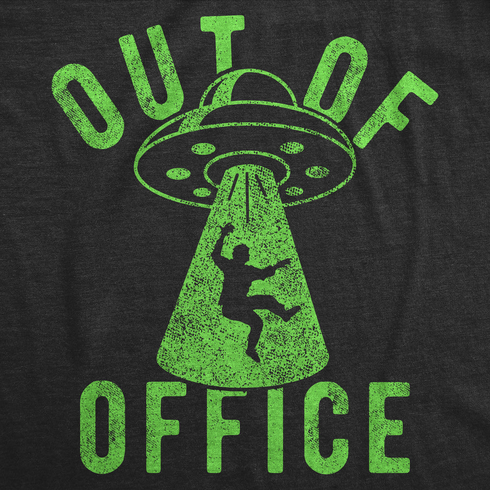 Mens Funny T Shirts Out Of Office UFO Sarcastic Alien Graphic Tee For Men Image 2