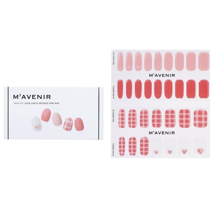 Mavenir - Nail Sticker (Pink) - Glen Check Antique Pink Nail(32pcs) Image 1