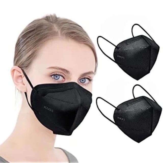 10-Pack Black KN95 Disposable Face Masks Protective Breathing Safety Masks Image 3