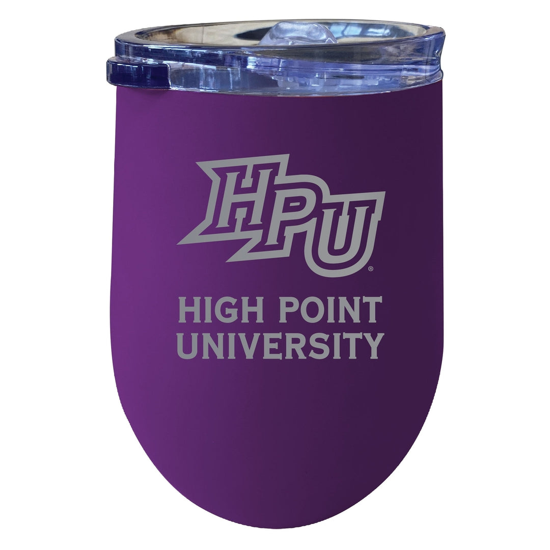 High Point University 12oz Laser Etched Insulated Wine Stainless Steel Tumbler Image 1