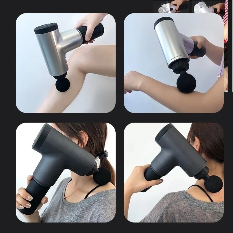 Deep Tissue Massage Gun with 4 Interchangeable HeadsPortable Percussion Muscle Massager for Athletes Pain Relief Image 4