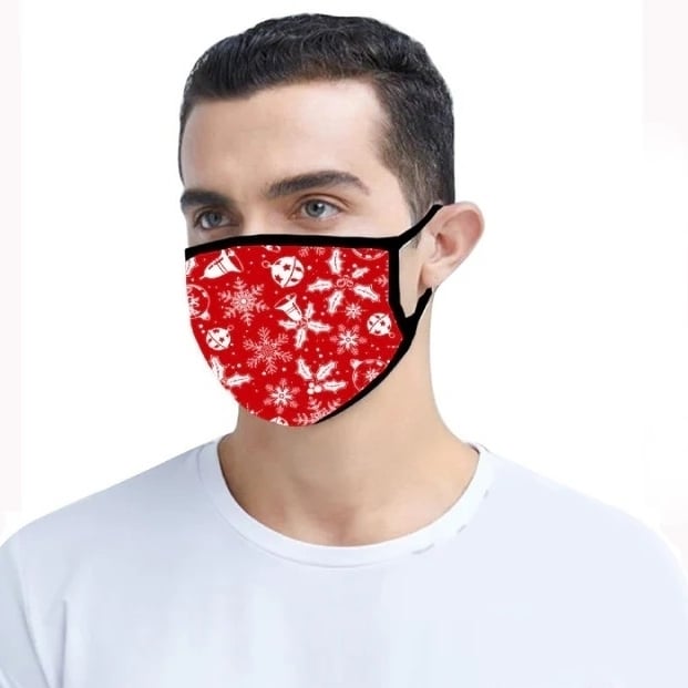 4-Pack Reusable Washable Christmas Themed Face MasksWinter Themed Face CoversIncludes 8 PM 2.5 Carbon Filters Image 4