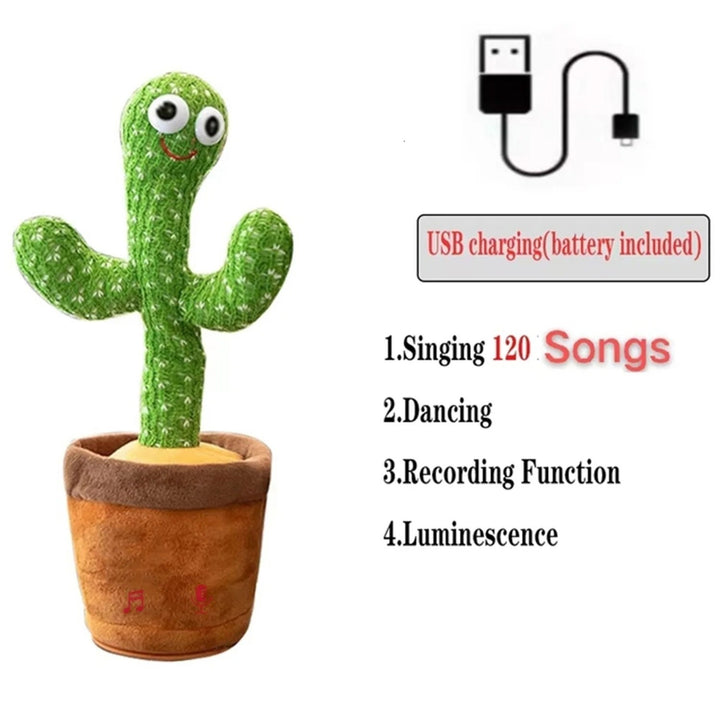 Dancing Cactus Toy Plush Talking Singing USB Rechargeable for Babies Toddlers Image 8