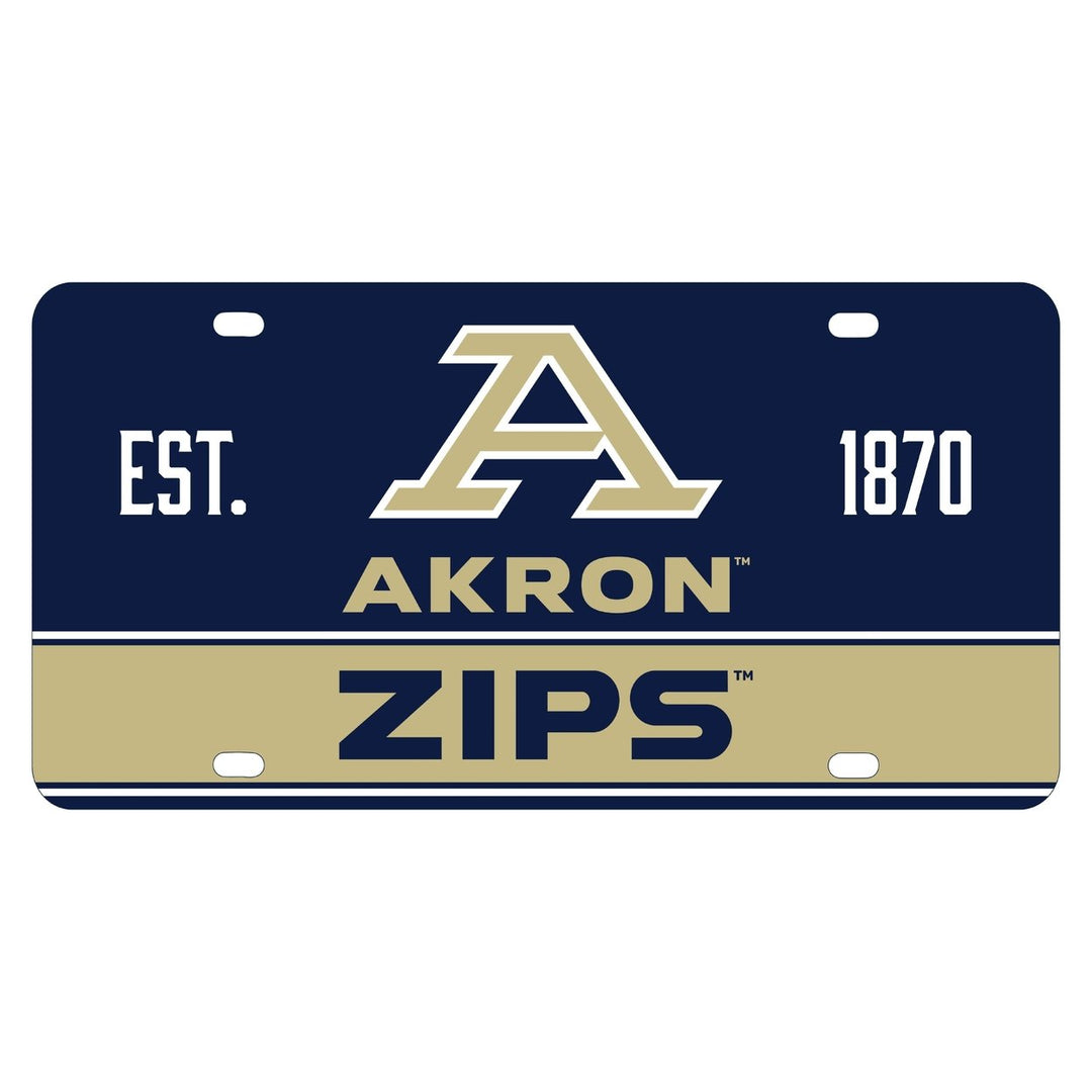 Akron Zips Metal License Plate Car Tag Image 1